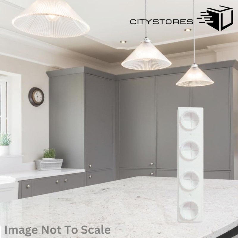 Citystores® CA 4 Hole Tea Towel Holder White Wall-mounted Towel