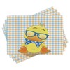 Ambesonne Cartoon Place Mats Set of 4, Hipster Boho Duck