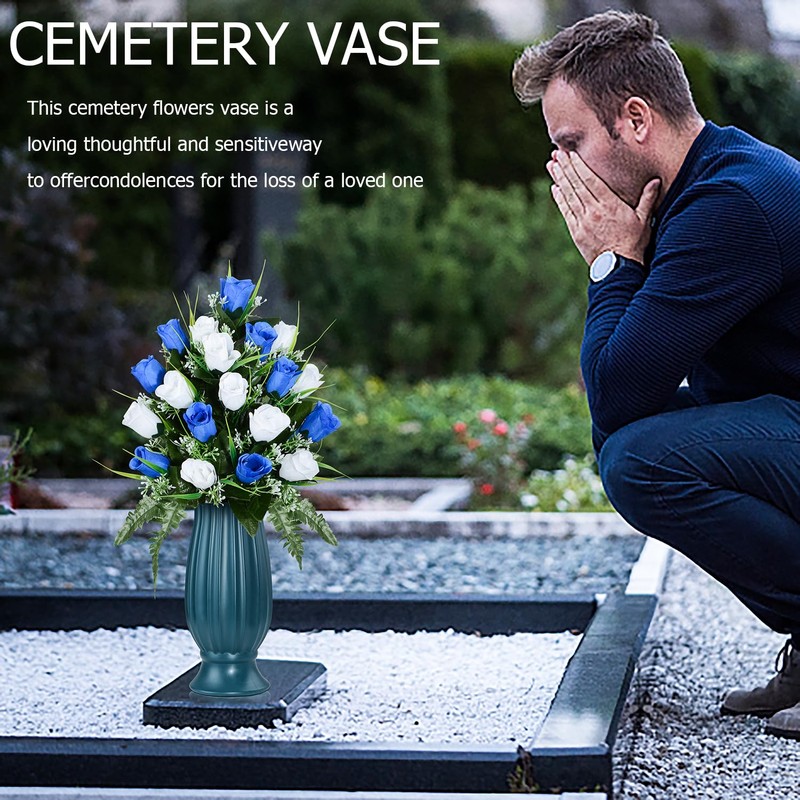 Cemetery Grave Vase for Fresh/Artificial Flowers, Memorial Flowers Holders with