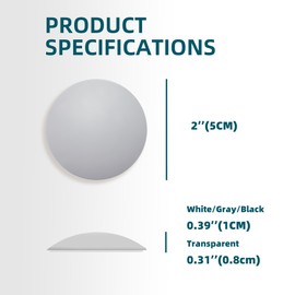 [6 Pack] [White/Gray/Black] Door Stoppers Wall Protector, Round Silicone Door Bumper, Self-Adhesive Wall Shield, Door Slamming Silencer, Door Knob Guard for Home, Office, School