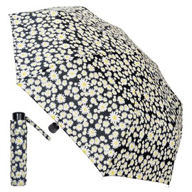 A2Z Ladies Supermini Umbrella Ultra Waterproof Wind Resist Sun Protect Compact|Soft Gip|Dogtooth | Black Daisy | Leaf Print |Lightweight | Portable Sheds |Heavy Rainfall Streets Travel Canopy Brolly