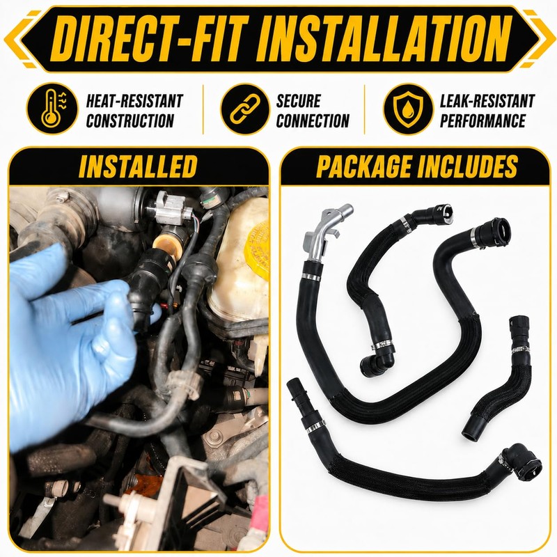 HVAC Heater Supply Return Hose Kit Compatible with 2014-2018 Jeep