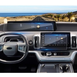 Coleya 2025 Expedition Screen Protector for Ford Expedition (Active/Tremor/Platinum/King Ranch/Max) (13.2In Navi+24In Dash), 9H Tempered Glass 2025 Expedition Accessories HD Transparent 13.2"&24"