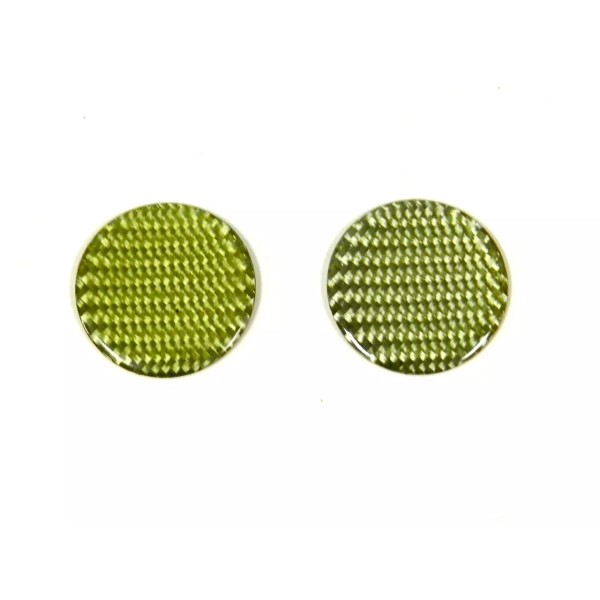 Unbranded 2 ROUND SILVER CARBON FIBER ALUMINUM EMBLEMS BADGES RARE