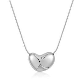 LILIE&WHITE Women's Necklace Chains for Women Link Chain with Heart Pendant - Fashionable Women's Vintage Style Necklace, Ideal for Everyday and Special Occasions, Copper, No Gemstone