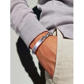 PROSTEEL Mens Bracelet Stainless Steel Bracelet Mens Cuban Link Bracelet ID Bracelets Male Bracelets