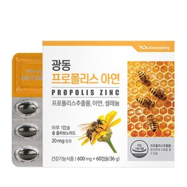 Guangdong Life Health Guangdong Propolis Zinc 60 Capsules Flavonoid Antioxidant Seasonal Health / 광동생활건강 광동 프로폴리스 아연 60캡슐 플라보노이드 항산화 환절기건강