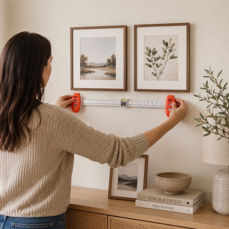 Picture Hanging Tool for Wall Décor – Built-In Level Ruler