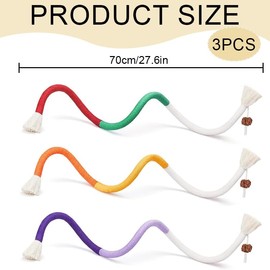 KOZOY Catnip Chew Toy, Pack of 3 Cat Biting Rope with Catnip & Silvervine, Interactive Cat Toy, Cat Chew Toy for Dental Care & Against Bad Breath