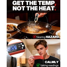 Meat Thermometer Digital,Instant Read Meat Thermoteter Probe for Cooking,Foldable Food Thermometer for Kitchen and Outside,BBQ, Beef,Food Temperature Probe with Water Proof,Kitchen Essentials
