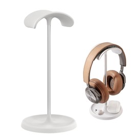 Sturdy Aluminum Alloy Headphone Stand with Storage Base, Desktop Headset Holder, Heavy Base Standing Gaming Desk Accessories Headphones Support for All Headphones