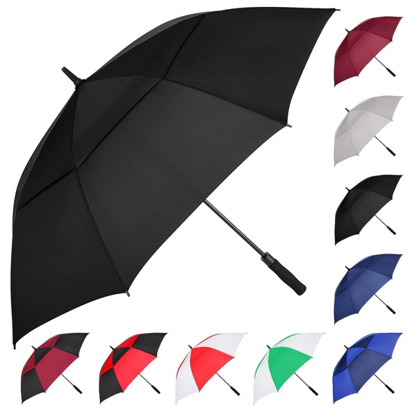 MRTLLOA 62/68/72 Inch Automatic Open Black Golf Umbrella, Extra Large