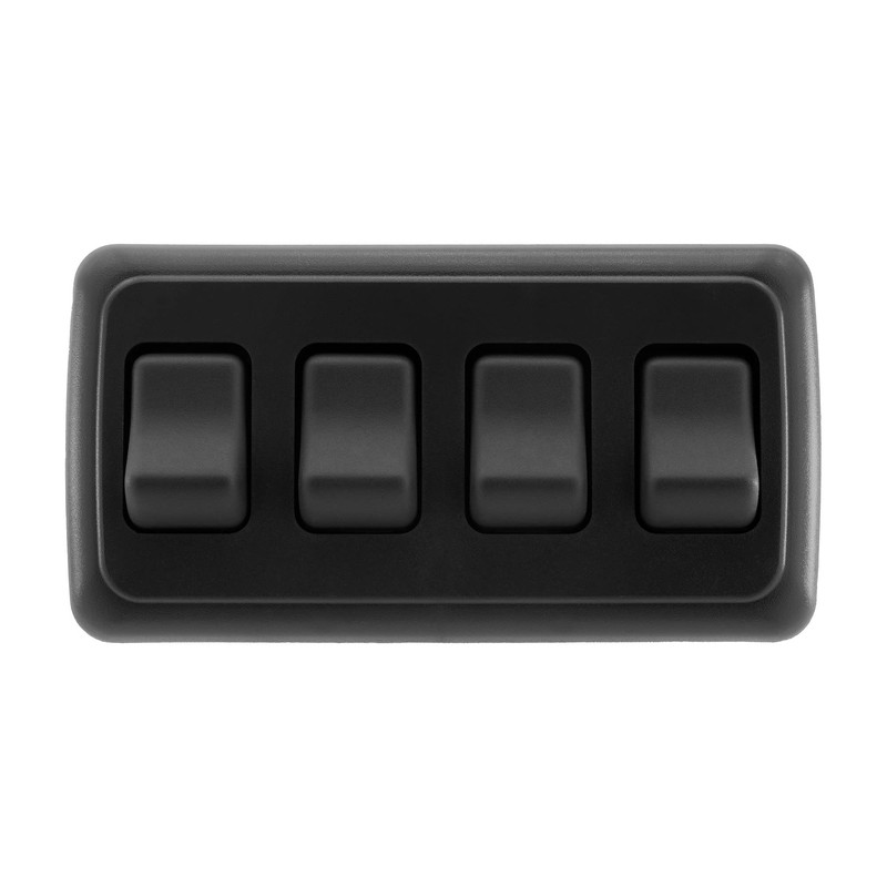 American Technology Components Quad SPST On-Off Switch with Bezel, 12-Volt,