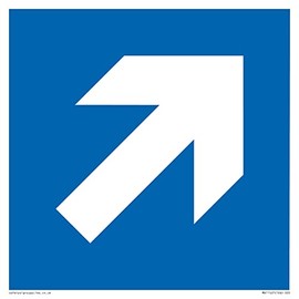 S20 Up Right Arrow Sign 200mm x 200mm