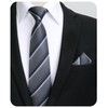 HISDERN Men's Tie Striped Wedding Tie & Pocket Square Set,