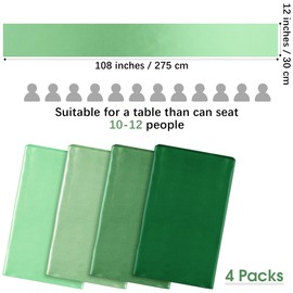 Aneco Satin Table Runner 12 x 108Inch Long Bright Silk and Smooth Fabric Party Table Runner for Wedding Banquet Party Decoration (Gradient Sage Green)