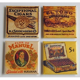 Cigar Set Fridge Magnet Set (2 x 2 inches Each)