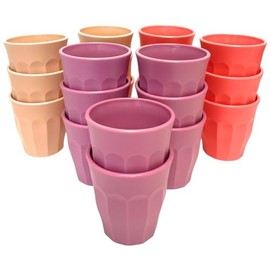 Mintra Unbreakable Cups and Tumblers 20pk - Assorted Pastel, 175ml Mini Cup, 3inH x 2.75inW)