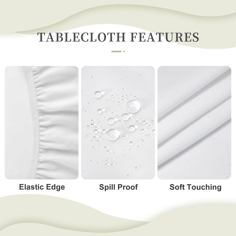 SPLINDO Wood Grain Square Table Cloth Fitted Tablecloth Cover Dark