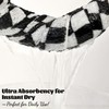 Black and White Towels Set of 8, Cute Checkered Towels