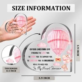 Godchild Gifts for Goddaughter, Baptism Gifts for Girls Teen, First Holy Communion Gifts, Inspirational Religious Gifts, Christening Catholic Christian Baptism Bear Keepsake Decor