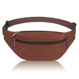 Bum Bag Men and Women, Stylish Belt Bag for Maximum Storage Space, 3 Compartments Each with Zip Suitable for All Activities, brown, Fashion