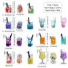 SUNNYCLUE 1 Schachtel 7 Stile Milchtee-Frucht-Anhänger Mini-Flasche Boba-Eiscreme-Anhänger Getränkeimitat-Harzglas-Schmuckzubehör Zubehör
