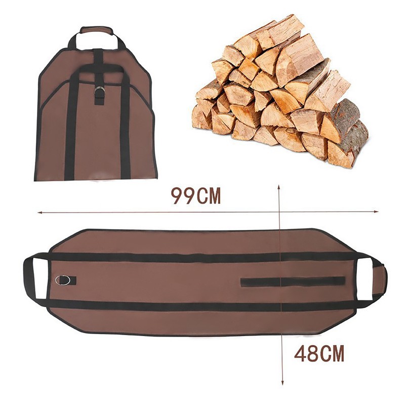 Firewood Carrier 80kg Load Bearing Waterproof Canvas Log Bag Wood