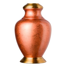 Best Friend Services - Kennedy Legacy Copper Pet Urn, Brushed Brass Lid & Base - Medium for Pets up to 60lbs
