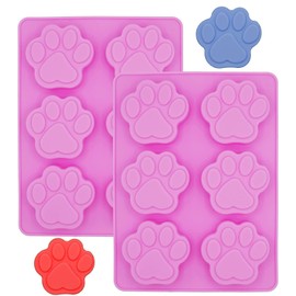 Cat Paw Chocolate Silicone Mold 2PCS-6 Cavity Puppy Dog Paw Shaped Candy Cookie Silicone Mould Ice Cube Tray Homemade Dog Treats Baking Tools