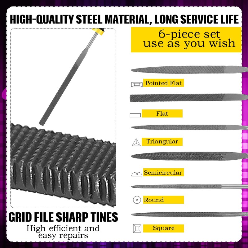 Zonon 6 Pcs Guitar Fret End Dressing File Guitar Nut