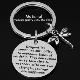 AHAETH Dragonfly Keychain Jewelry - Inspirational Gift for Men, Women, and Friends - Encouragement Keychains for Dragonfly Lovers