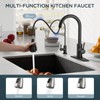 FORIOUS Kitchen Faucet and Water Filter Faucet Combo, Black Stainless