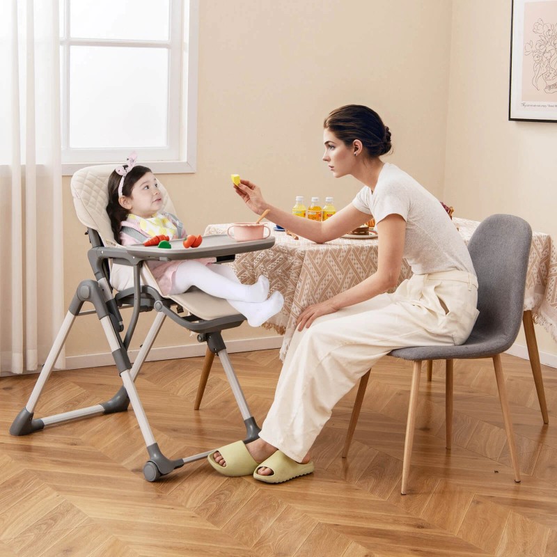 Baby joy Foldable High Chair for Babies and Toddlers w/