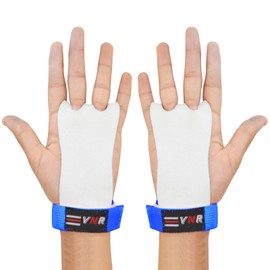 Gymnastics Palm Hand Guards, Junior Children Kids Beginner Grips Palm Protect Gymnastics Leather Training Gloves (L, Blue)