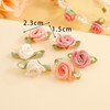 100 Pcs 15mm Multicoloured Mini Rose Flowers Satin Ribbon Bows