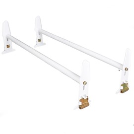 7BLACKSMITH Van Roof Ladder Rack Carrier 2 Cross Bars for Chevy Dodge Ford GMC Express 47''-77'' 500lbs