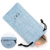 Vemiss Hard Shell Eyeglasses Cases, Linen Fabrics Protector Sunglasses Case,