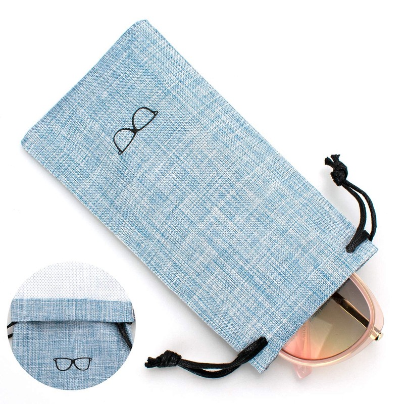 Vemiss Hard Shell Eyeglasses Cases, Linen Fabrics Protector Sunglasses Case,