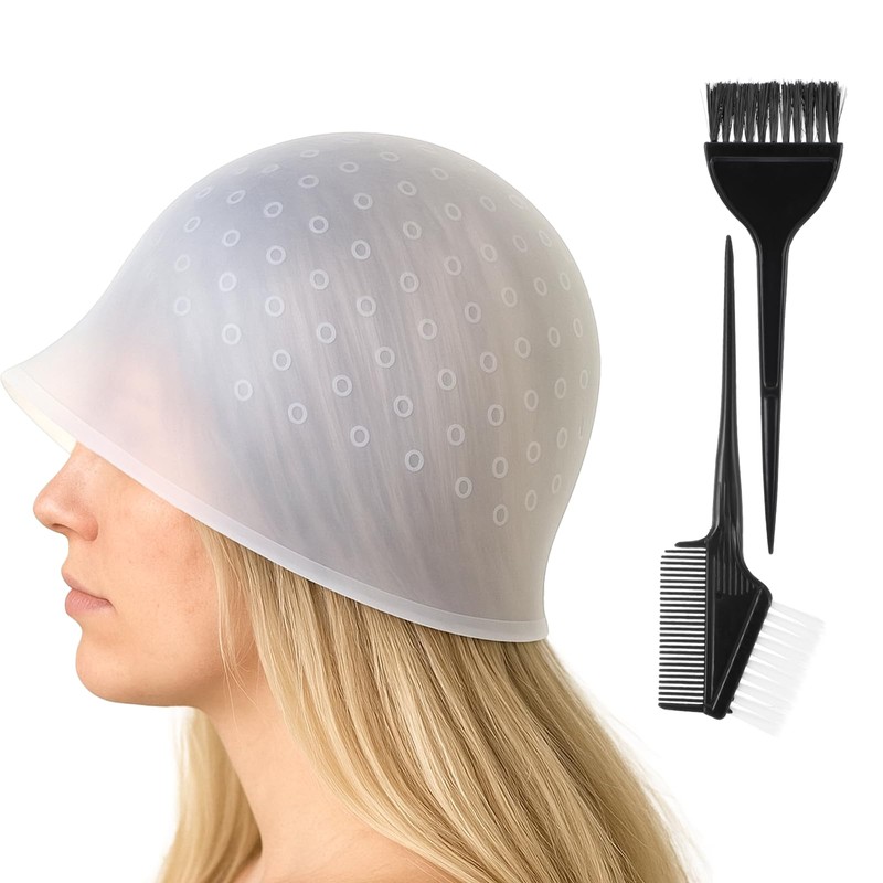 Heclia Self-Punching Silicone Highlight Cap for Hair 4pcs Silicone Professional