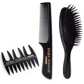BABLO POMADE Mesh Comb, Comb, Hairbrush for Men, 3 Piece Set, Barber