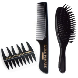 BABLO POMADE Mesh Comb, Comb, Hairbrush for Men, 3 Piece Set, Barber