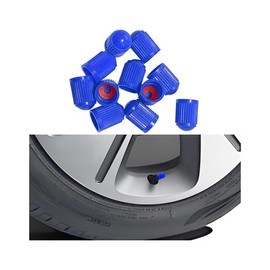 Mandark 50PCS Car Tire Stem Valve Caps, Dustproof Vehicle Stem Covers with O Rubber Ring, Airtight Seal Automotive Interior Tyre Air Cap Accessories, Universal for Bikes Truck Motorcycles (Blue)