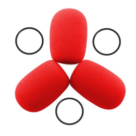 LEFXMOPHY for Bose A20 Mic Cover, Red Aviation Headset Replacement Windscreen for Bose A20 A30 Microphone Spongue Pop filter 3-Pack Foam