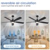 54" Black Ceiling Fans with Lights and Remote,Modern Led Ceiling