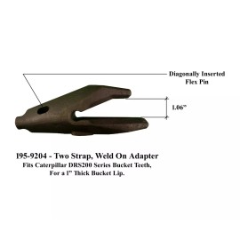 Quality Aftermarket 2 Backhoe Bucket Adapters 195-9204, 1" Bucket Lip, fits CAT DRS200 Bucket Teeth