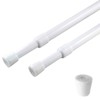 2 Pack Curtain Rod Adjustable 28-43 Inches，5/8" Diameter， White，Small Short