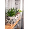 Karma, Boho Footed Pot, Artificial Succulents in Ceramic Pots, Desk