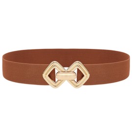 Wovanoo Women Wide Stretchy Waist Belt Cinch Elastic Stretch Belt for Dresses Brown 70cm