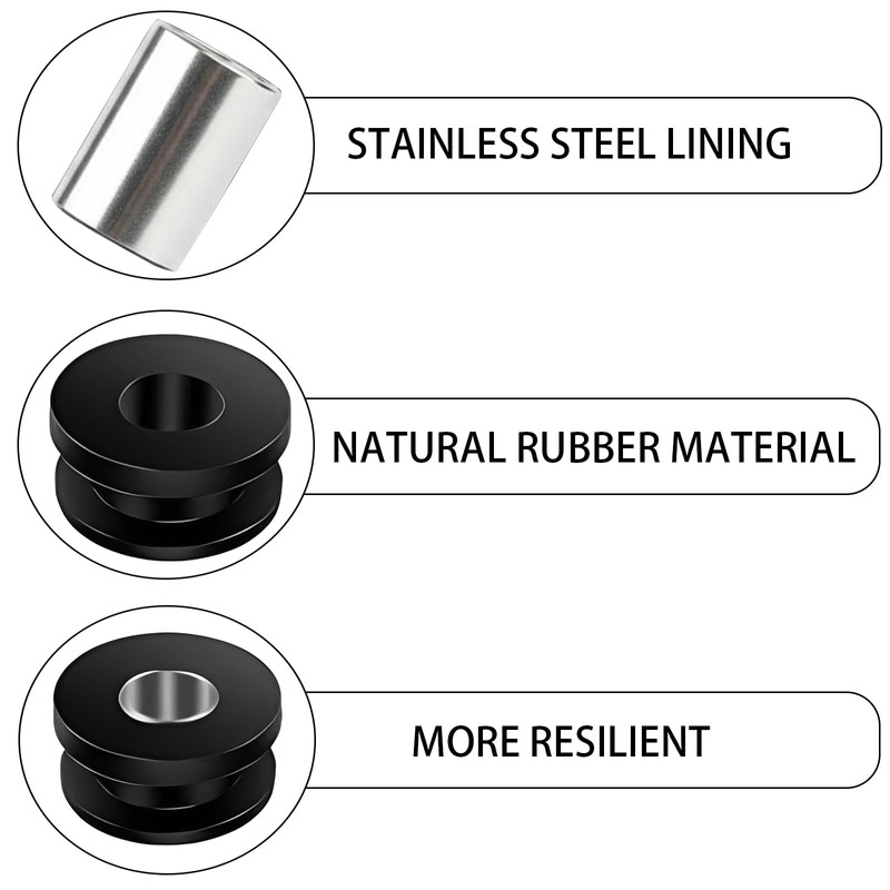 10PCS M8 Rubber Grommets Buffer Washers, Soft Rubber with Steel